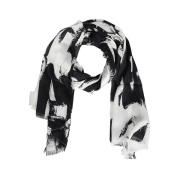 Frayed Edges Printed Shawl Alexander McQueen , Black , Heren