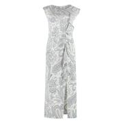 Viscose Jurk met Paisley Print Etro , White , Dames