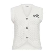 MillyCC Gebreid Vest Co'Couture , White , Dames