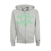 Katoenen Zip Hoodie met Front Print Icecream , Gray , Heren