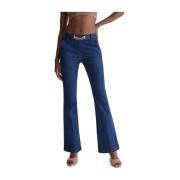 Blauwe Denim Flare Jeans met Hoge Taille Liu Jo , Blue , Dames