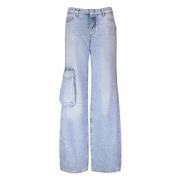 Klassieke Denim 5-Pocket Jeans Off White , Blue , Dames