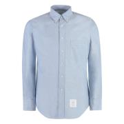 Katoenen overhemd met button-down kraag Thom Browne , Blue , Heren