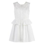 Katoenen Mini-Jurk met Kantinzetten Self Portrait , White , Dames