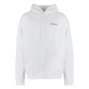 Katoenen hoodie met geribbelde boorden Marcelo Burlon , White , Heren