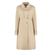 Katoenen Trenchcoat met Stormflappen Woolrich , Beige , Dames