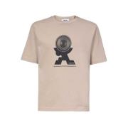 Casual Katoenen T-Shirt Ambush , Beige , Heren