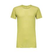 Organisch Katoen Geribbelde Hals T-shirt Rick Owens , Green , Heren