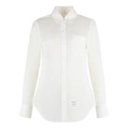 Katoenen overhemd met borstzak Thom Browne , White , Dames