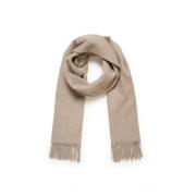 Zachte Sjaal met Franjes Licht Beige Melange Part Two , Beige , Dames