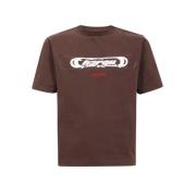 Katoenen T-shirt met Front Print Heron Preston , Brown , Heren