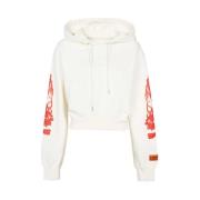 Verstelbare Katoenen Hoodie Heron Preston , White , Dames