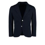 Katoenen Blazer Revers Dubbele Split Barba Napoli , Blue , Heren