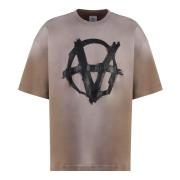 Anarchie Katoenen T-shirt Vetements , Beige , Heren