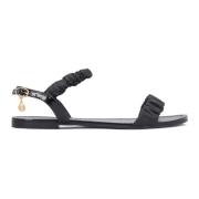 Zwarte Gerimpelde Band Sandalen Kazar , Black , Dames