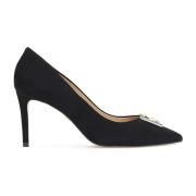 Zwarte Suède Monogram Pumps Kazar , Black , Dames