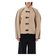 Shearling Reversible Beige Coat LOW Classic , Beige , Dames