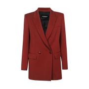 Dubbelrijige blazer met zakken Dondup , Red , Dames