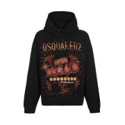 Bedrukte Hoodie Dsquared2 , Black , Heren