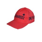 Baseball Cap met Logo Print Dsquared2 , Red , Heren