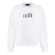 Logo Crew-neck Cotton Sweatshirt Dsquared2 , White , Heren