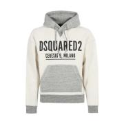 Gestreepte Hoodie met Capuchon Dsquared2 , Gray , Heren