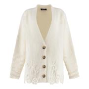 Geborduurde Wollen Vest Blumarine , Beige , Dames