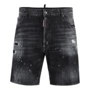 Stijlvolle Denim Shorts voor Mannen Dsquared2 , Black , Heren