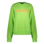 Katoenen sweatshirt met logodetail Dsquared2 , Green , Dames