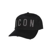 Distressed Logo Baseball Cap Dsquared2 , Black , Heren