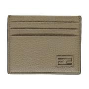 Leren kaarthouder Fendi , Brown , Heren