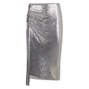 Asymmetrische Gedrapeerde Rok met Messingdetails Paco Rabanne , Gray ,...