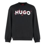 Ribbed crew-neck sweatshirt Hugo Boss , Black , Heren