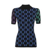 Monogram Print Katoenen Top Karl Lagerfeld , Multicolor , Dames