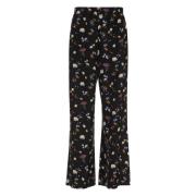 Zijden broek met bloemenprint Stella McCartney , Black , Dames