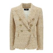 Stijlvolle Jas voor een Trendy Look Balmain , Beige , Dames