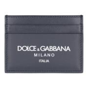 Kaarthouder van kalfsleer Dolce & Gabbana , Blue , Heren