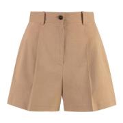 Lachende Linnen Shorts Pinko , Brown , Dames