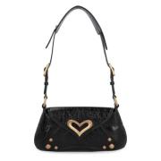 Vintage Leren Tas met Magnetische Flap Pinko , Black , Dames