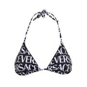 Logo Print Driehoek Bikini Top Versace , Multicolor , Dames