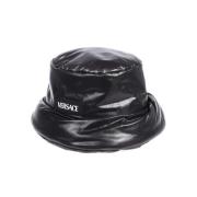 Gewatteerde Nylon Bucket Hat Versace , Black , Dames