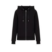 Zwarte Hoodie met Rits Aw24 Armani Exchange , Black , Dames