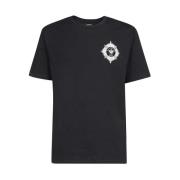 Geborduurd katoenen T-shirt Balmain , Black , Heren