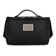 Leren heuptas met logo Dolce & Gabbana , Black , Heren