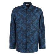 Katoenen overhemd met bloemenprint Etro , Blue , Heren