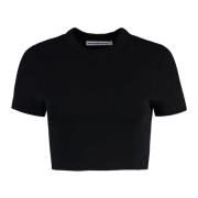 Katoenen Elastische Top Alexander Wang , Black , Dames