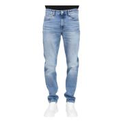 Slim Tapered Licht Denim Jeans Calvin Klein Jeans , Blue , Heren