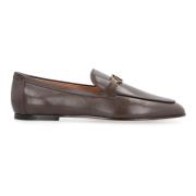 Korrelig Leren Loafers Ronde Neus Tod's , Brown , Dames