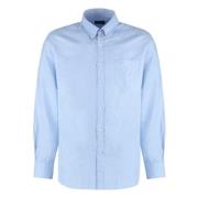 Linnen Katoenen Shirt Knoopsluiting Paul & Shark , Blue , Heren