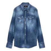 Denim Overhemd Dsquared2 , Blue , Heren